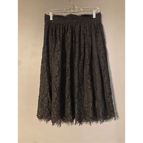 Alya Dresses & Skirts - Alya Black Lace Floral Layered A Line Skirt Size Medium NWOT